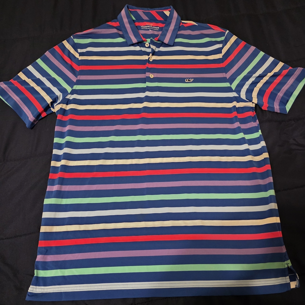 Vineyard Vines Men's Multicolor Striped Polo Shirt